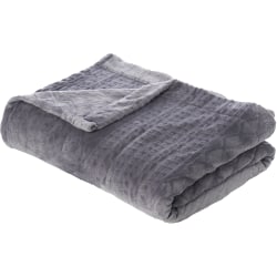 Pure Enrichment PureRelief Radiance Deluxe Heated Blanket, Twin Size, Gray