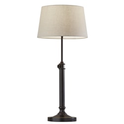 Adesso® Simplee Mitchell 2-Piece Table Lamp Set, Natural Shades/Antique Black Bases