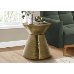 Monarch Specialties Rye Accent Table, 20"H x 22"W x 22"D, Gold