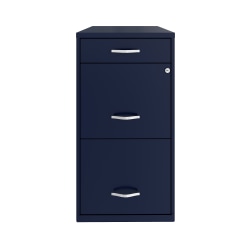 Realspace® SOHO Organizer 18"D Vertical 3-Drawer File Cabinet, 30% Recycled, Navy