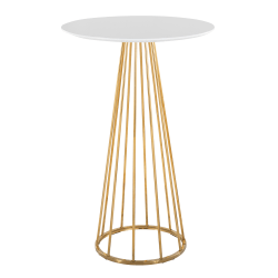 LumiSource Canary Contemporary Glam Bar Table, 42"H x 27"W x 27"D, Gold/White