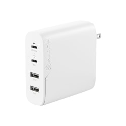 ALOGIC Rapid Power 4X100 GaN Charger - Power adapter - 100 Watt - 5 A - PD 3.0 - 4 output connectors (2 x USB, 2 x USB-C) - on cable: USB-C - white - United States