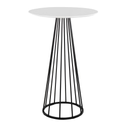 LumiSource Canary Contemporary Glam Bar Table, 42"H x 27"W x 27"D, Black/White