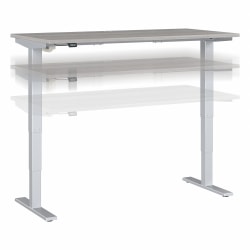 Bush® Business Furniture Move 40 Series Electric Height-Adjustable Standing Desk, 28-1/6"H x 59-4/9"W x 29-3/8"D, Platinum Gray/Cool Gray Metallic, Standard Delivery