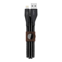 Belkin® DuraTek Plus Lightning To USB-A Cable With Strap, 4', Black, F8J236BT04-BLK