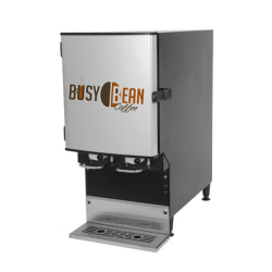 Hoffman Busy Bean 96-Cup Level Operated Cold Brew Coffee Dispenser, 25-1/2" x 12", Silver/Black