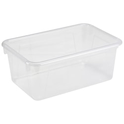 Storex Small Cubby Bins, 5-1/4"H x 8"W x 12-5/16"D, Translucent, Pack Of 5 Bins