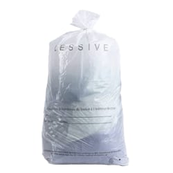 MultiPlast Systems Tear Tape Laundry Bags, Bilingual, 14" x 24", White, Case Of 1,000 Bags