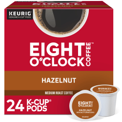 Eight O'Clock® Single-Serve Coffee K-Cup® Pods, Hazelnut, Carton Of 24
