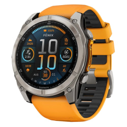 Garmin® fenix® 8 AMOLED Multisport GPS Watch With Silicone Band And 51mm Sapphire Lens, Spark Orange/Graphite