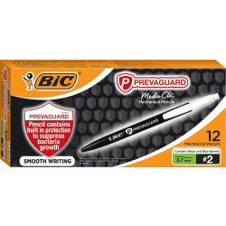 BIC® Prevaguard Mechanical Pencil with antimicrobial additive, 0.7 mm, #2, Black Barrel, Pack Of 12 Pencils