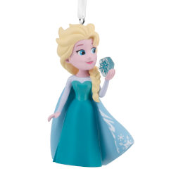 Hallmark Resin Christmas Ornament, 3" x 2-1/4" x 1-1/4", Disney Frozen Elsa