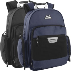 Summit Ridge Multi-Pocket Backpacks With 17" Laptop Pockets, Black/Navy, Total Qty 24