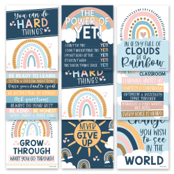 Hadley Designs Posters, Boho Rainbow Growth Mindset Classroom Decor, Set Of 9
