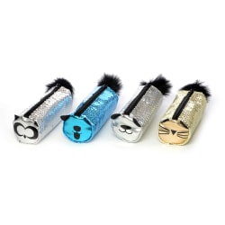 Inkology Sequin Pet Pencil Pouches, 3"H x 3"W x 8"D, Assorted Colors, Pack Of 8 Pouches
