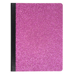 Top Flight Fashion Composition Book, 9-3/4" x 7-1/2", Wide Rule, 80 Sheets, Pink Glitter