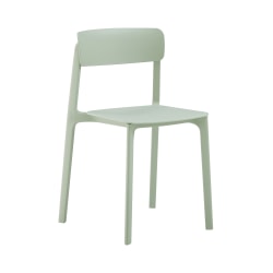 Eurostyle Tibo Polypropylene Stackable Outdoor Side Chairs, Mint, Set Of 2 Chairs