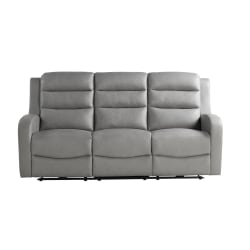 Lifestyle Solutions Relax A Lounger Asher Power Reclining Sofa With USB Port, 40-9/10"H x 77-1/5"W x 34-3/5"D, Gray