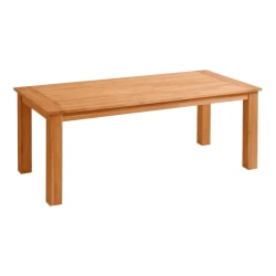 Linon Clemmett Wood Outdoor Furniture Dining Table, 30-1/4"H x 80"W x 36"D, Teak