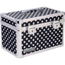 Vaultz Divided Storage Box, 12-5/8"H x 7-5/8"W x 8-13/16"D, Polka Dots