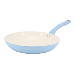 Martha Stewart Everyday Rexford Aluminum Ceramic Nonstick Frying Pan, 9-1/2", Soft Blue