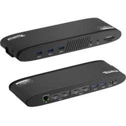 Plugable 13-in-1 USB C Docking Station Dual Monitor, 100W Charging, Dual 4K Displays 2x HDMI or 2x DisplayPort - Compatible with Mac, Windows, Thunderbolt 3 / 4, USB-C, 5x USB, Ethernet, SD Card Reader