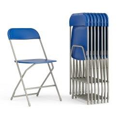 Flash Furniture Hercules Series Plastic Folding Chair - 8 Pack 650LB Weight Capacity, Blue