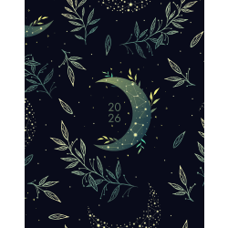 2026 Willow Creek Press Monthly Booklet Planner, 7-1/2" x 9-1/2", Floral Moon, January To December, 57551