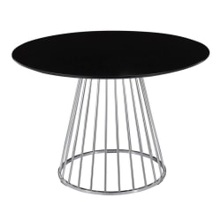 LumiSource Canary Contemporary Dining Table, 29-1/2"H x 29-1/2"W x 43-1/2"D, Silver/Black