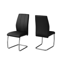 Monarch Specialties Sebastian Dining Chairs, Black/Chrome, Set Of 2 Chairs