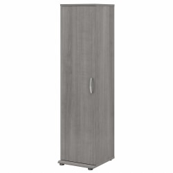 Bush® Business Furniture Universal Tall Narrow Storage Cabinet With Door And Shelves, Platinum Gray, Standard Delivery