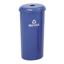 Safco Round Recycling Receptacle With Lid, 20 Gallons, Blue