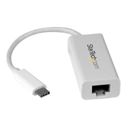 StarTech.com USB-C To Gigabit Ethernet Adapter, White