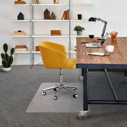 Floortex® Advantagemat® Vinyl Rectangular Chair Mat For Carpets Up To 1/4", 48" x 30", Clear