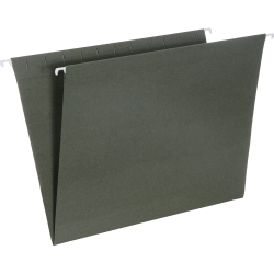 SKILCRAFT® Hanging File Folders, 2" Expansion, Letter Size, Green, Box of 25, 3649496