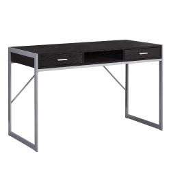Monarch Specialties 48"W Computer Desk With Drawers, Cappuccino/Silver