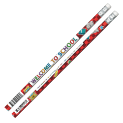 J.R. Moon Pencil Co. Pencils, HB #2/Medium, Welcome To School!, Multicolor, Pack Of 144 Pencils