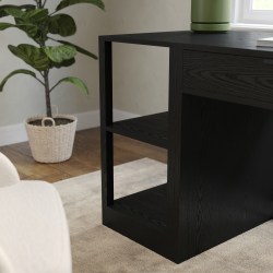 Martha Stewart Kayden Home Office Modular 2 Tier Bookshelf, Black