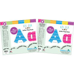 Barker Creek Letter And Number Pop Outs, 4", Kai Ola, 510 Letters And Numbers Per Pack