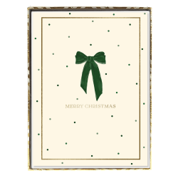 Graphique Holiday Boxed Cards, 5" x 7", Green Bow, Box Of 15 Cards/Envelopes