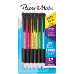Paper Mate® Write Bros. Classic Mechanical Pencils, #2 Lead, 0.7 mm, Black, Pack Of 12 Pencils
