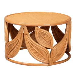 bali & pari Raflesia Natural Rattan Coffee Table, 18-1/8"H x 29-1/2"W x 29-1/2"D, Natural