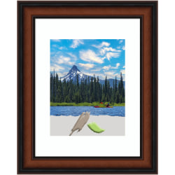 Amanti Art Narrow Wood Picture Frame, Opening Size 11" x 14", Matted To 8" x 10", 14" x 17", Cyprus Walnut