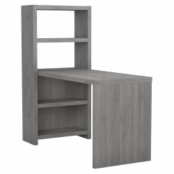 Bush Business Furniture Echo 56"W Bookcase Computer Desk, Modern Gray, Standard Delivery
