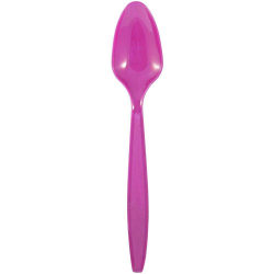 JAM PAPER Big Party Pack of Premium Plastic Spoons, Pink, 100 Disposable Spoons/Box