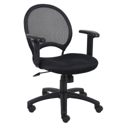 Boss Office Products Mesh Task Chair With Arms, Black