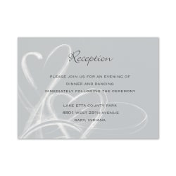 Custom Shaped Wedding & Event Reception Cards, 4-7/8" x 3-1/2", Painted Hearts, Box Of 25 Cards