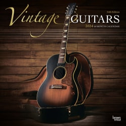 2024 Brown Trout Monthly Square Wall Calendar, 12" x 12", Vintage Guitars, January To December