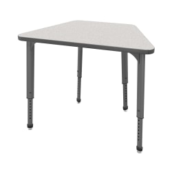 Marco Group Apex™ Series Adjustable Trapezoid 36"W Student Desk, Gray Nebula/Gray