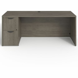 Lorell® Prominence 2.0 72"W x 42"D Left-Pedestal Computer Desk, Gray Elm